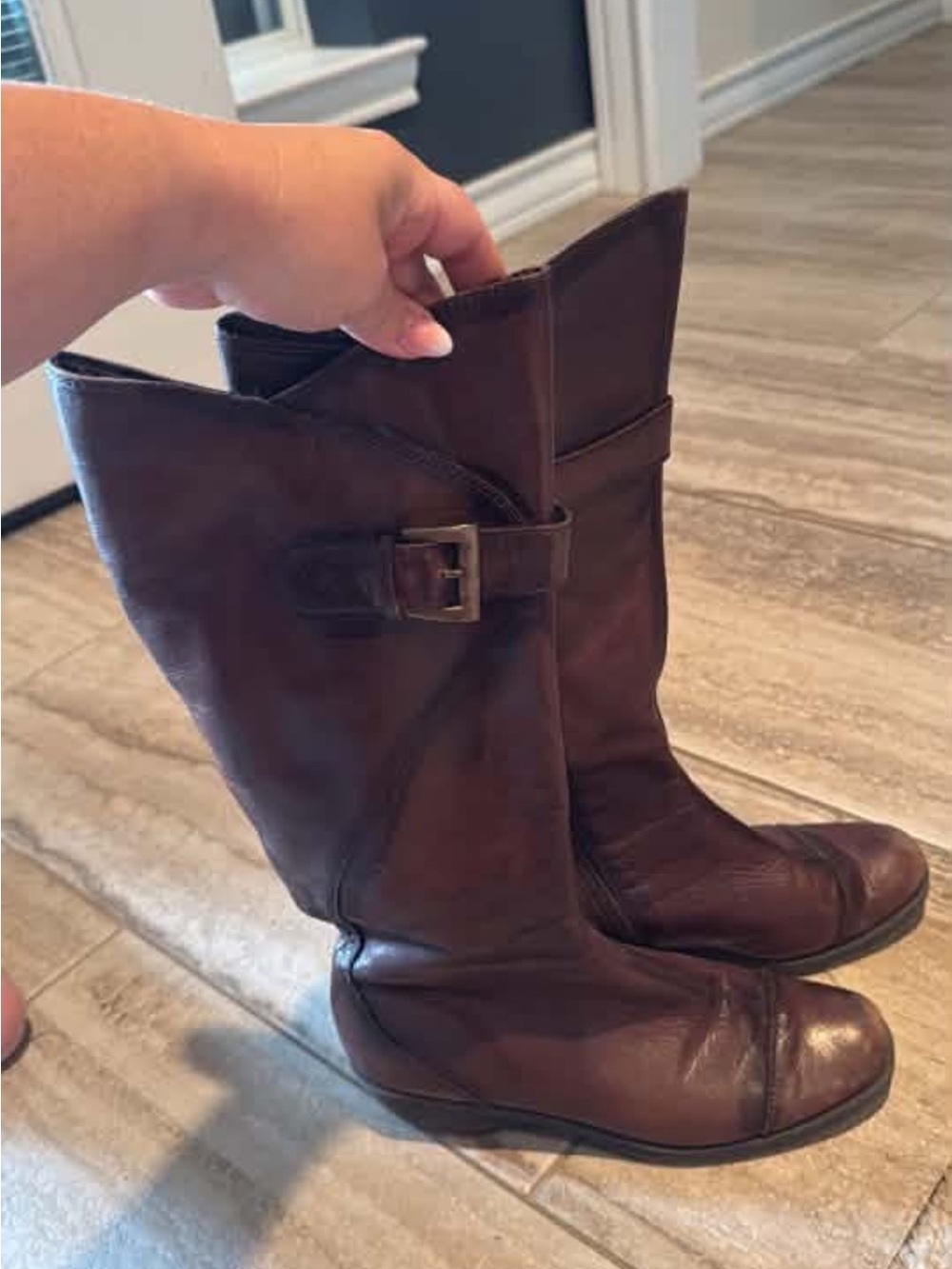 Classic Brown Leather Women's Mid-Calf Boots